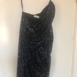 Calvin Klein Navy Sequin Sheath, Size 4